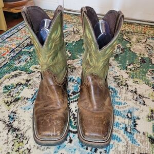 Justin Driller Western Workwear Steel Toe Leather Cowboy Boots, Size 10EE‎